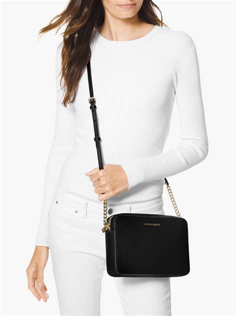 michael kors jet set black handbag|michael kors jet set saffiano.